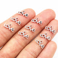 Small Silver Tone Love Script Charms for Jewelry Making view 6