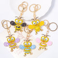 Rhinestone Bee Keychain Metal Cartoon Insect Charm view 1