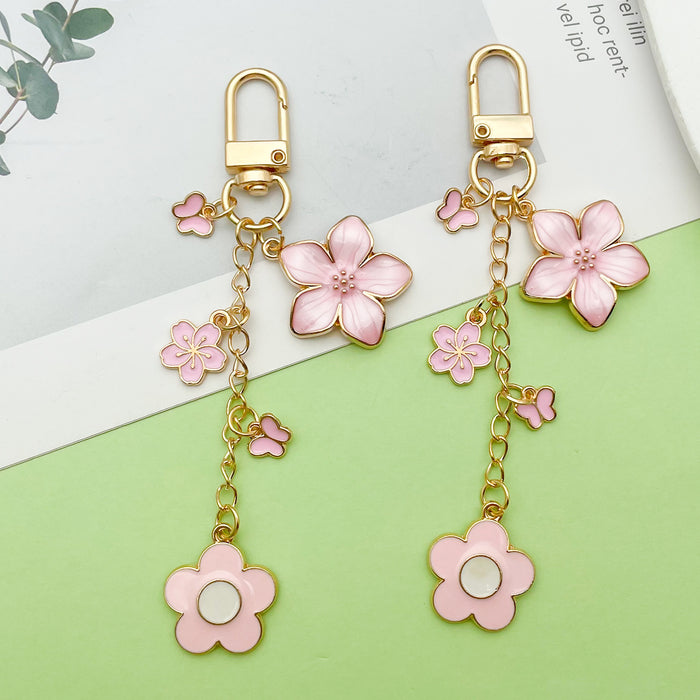 Rose, Blossom and Flower Charm Keychains in 21 Pictured Variations for Bags and Keys