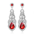 Silver Tone Teardrop Crystal Tassel Tassel Crystal Four Designs Metal Dangle Earrings view 7