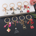 Ten Fashion Dress Lipstick and Handbag Metal Keychain Designs view 3
