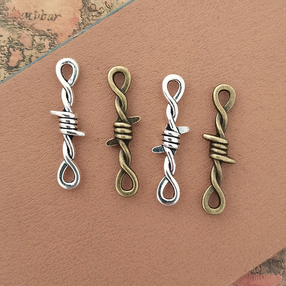 34x10mm Thorn Double Hole Alloy Connector Pendant