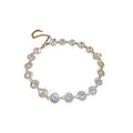 Crystal Halo Link Choker Necklace Round Square Variants view 5