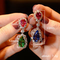 Multicolor Teardrop Stone Long Drop Earrings in Gold Tone view 5