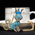Crystal Elephant Rocking Horse and Horse Long Sweater Pendant Necklaces view 3