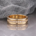 Wide Channel-Set Clear Stone Band In Gold And Silver Tones view 4