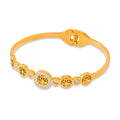 Gold Tree of Life Hinged Bangle Bracelet Zircon Metal view 5