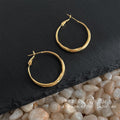 Hammered Round Hoop Earrings In Gold And Silver Tone For Women view 3