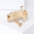 Rainbow Music Notes Brooch with Enamel Staff and Crystal Accents view 3
