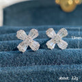 Pavé Bow Stud Earrings with White Marquise Stone Details view 5