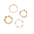 Geometric Metal Acrylic Four Piece Bangle Sets Gold Silver view 5