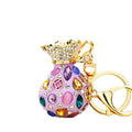 Jeweled Fortune Bag Keychains in Six Bright Color Options view 5