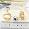 Gold Tone Eyeball Snake Wrap Adjustable Rings in Three Iris Colors view 5