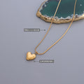 Puffy Heart Pendant Necklace Gold Rose Steel Fine Cable Chain view 2
