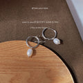 Silver Huggie Hoop Freshwater Pearl Drop Earrings Pair view 3