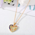 Gold and Silver Tone Crystal Heart and Hummingbird Necklaces view 3