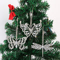 Rhinestone Butterfly Dragonfly Hanging Ornament Silver Metal view 1