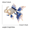 Gold Tone Rhinestone Goldfish Brooch Enamel Bubble Fish Pin view 8