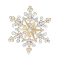 Crystal Snowflake Brooch With Faceted Crystals And Polished Metal Details view 1
