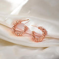 Irregular Crystal C-Shape Stud Hoop Earrings Four Colors view 3