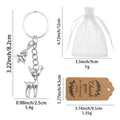 Silver Reindeer Christmas Tree Keychain Dual Charm Ring view 2