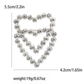 Open Heart Trio Brooch In Metal With Three Crystal-Lined Open Hearts view 6