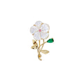 Six Floral Branch and Clover Pearl Look Metal Brooch Designs view 5