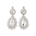 Silver-Tone Crystal Teardrop Dangle Stud Earrings Decorative Jewelry Accessory view 5
