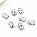 Tiny Hollow Bear Stainless Steel Charms in a Silver Tone view 5