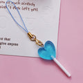 Translucent Heart Lollipop Phone Strap Charms in Six Colors view 9