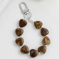 Marbled Heart Bead Bracelet Keychain With Lobster Clasp view 9