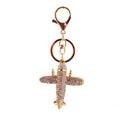 Rhinestone Airplane Keychain with Key Ring and Lobster Clasp view 5