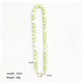 Multicolor Twelve Millimeter Round Bead Necklace With Carabiner Clasp view 11