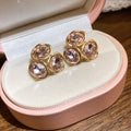 Geometric Faceted Gem Cluster Stud Earrings Statement Jewelry view 7