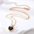 Gold Tone Faceted Heart Crystal Pendant Necklaces in Ten Colors view 2