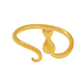 Stainless Steel Cat Silhouette Open Adjustable Rings Size 7 view 5