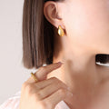 Organic Teardrop Pendant Necklace Matching Stud Earrings view 8