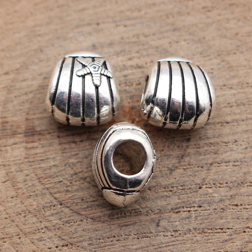 13x12x9.3mm 3.4g Antique Silver Zinc Alloy Starfish Shell Large Hole Beads for Bracelet Jewelry Making
