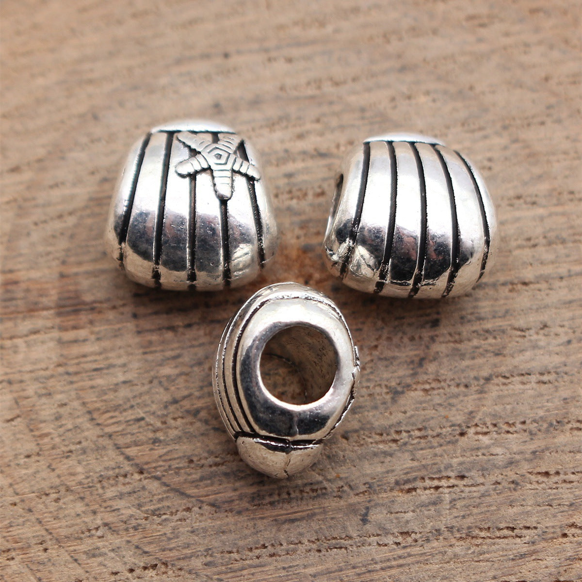13x12x9.3mm 3.4g Antique Silver Zinc Alloy Starfish Shell Large Hole Beads for Bracelet Jewelry Making