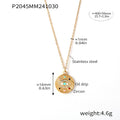 Gold Round Evil Eye Enamel Coin Pendant Necklaces Four Styles view 9