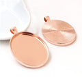 Plain Oval Pendant Tray Jewelry Making Components In Detailed Metal Finishes view 8
