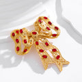 Ribbon Bow Crystal Metal Brooch Pin 7 x 8.5 cm for Jackets and Lapels view 5