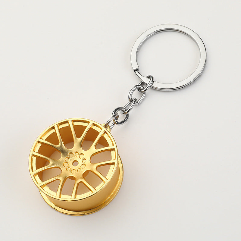 Car Wheel Rim Metal Keychain Auto Parts Style Pendant