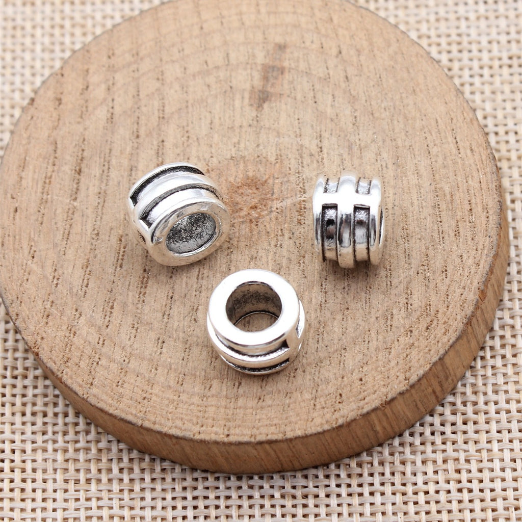 12x12x8mm 2.8g Antique Silver Zinc Alloy Large Hole Spacer Beads for Bracelet Jewelry Making