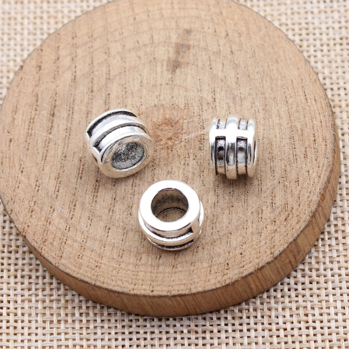 12x12x8mm 2.8g Antique Silver Zinc Alloy Large Hole Spacer Beads for Bracelet Jewelry Making