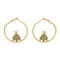 Gold Christmas Tree Bell Stocking Reindeer Necklace Earring Set view 5