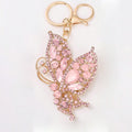 Rhinestone Butterfly Keychain Gold Clasp Multicolor Blue Pink view 6