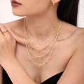 Natural Stone Bead Necklace Multicolor Zircon Charms Beige view 3