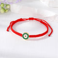 Red Woven Cord Large Round Evil Eye Adjustable Bracelets view 6