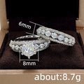 Three Piece Round Stone Pavé Ring Set Metal Jewelry Design view 5